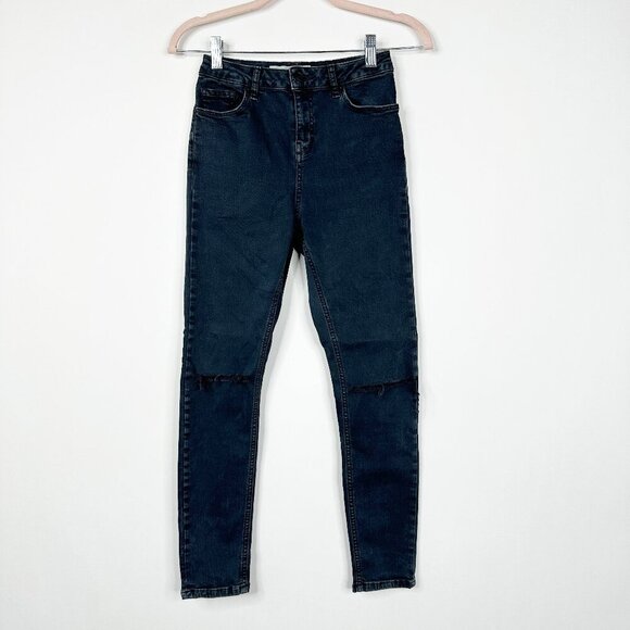 2/$30 Topshop Moto Jamie Jeans High Rise Ankle Skinny Washed Black W26 #9359 - Picture 4 of 11